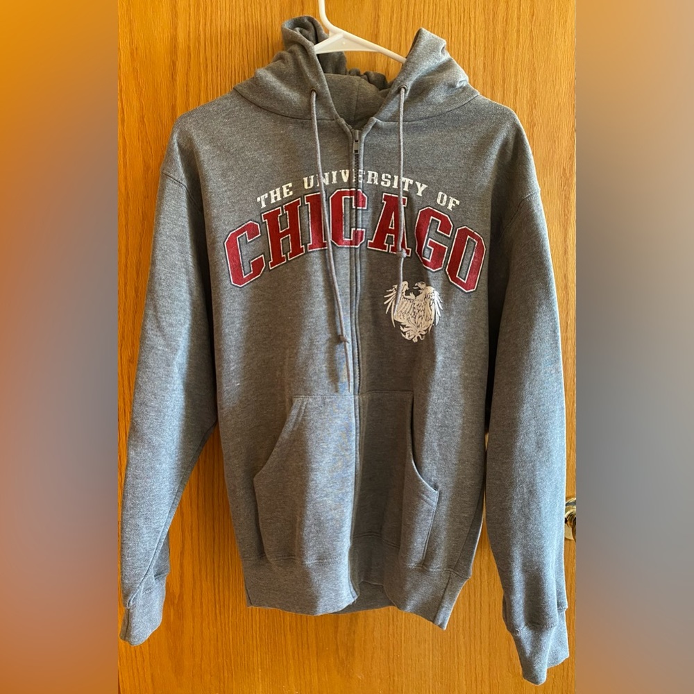 University of Chicago zip up hoodie, size small (runs large)